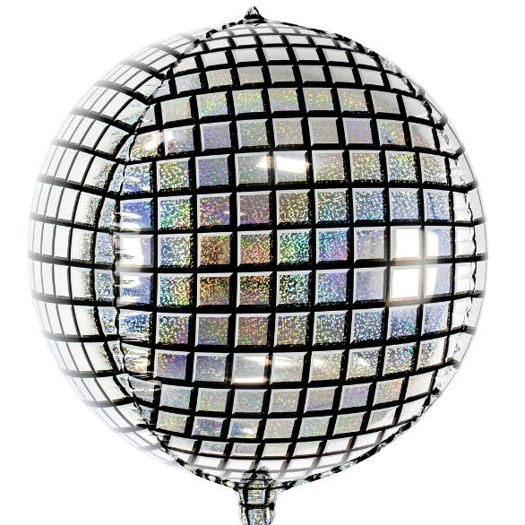 Folieballon Disco 50 cm | Folie Ballon | Kids | Mix | Divers | Feest |  Inclusief Helium en lint | Zilver