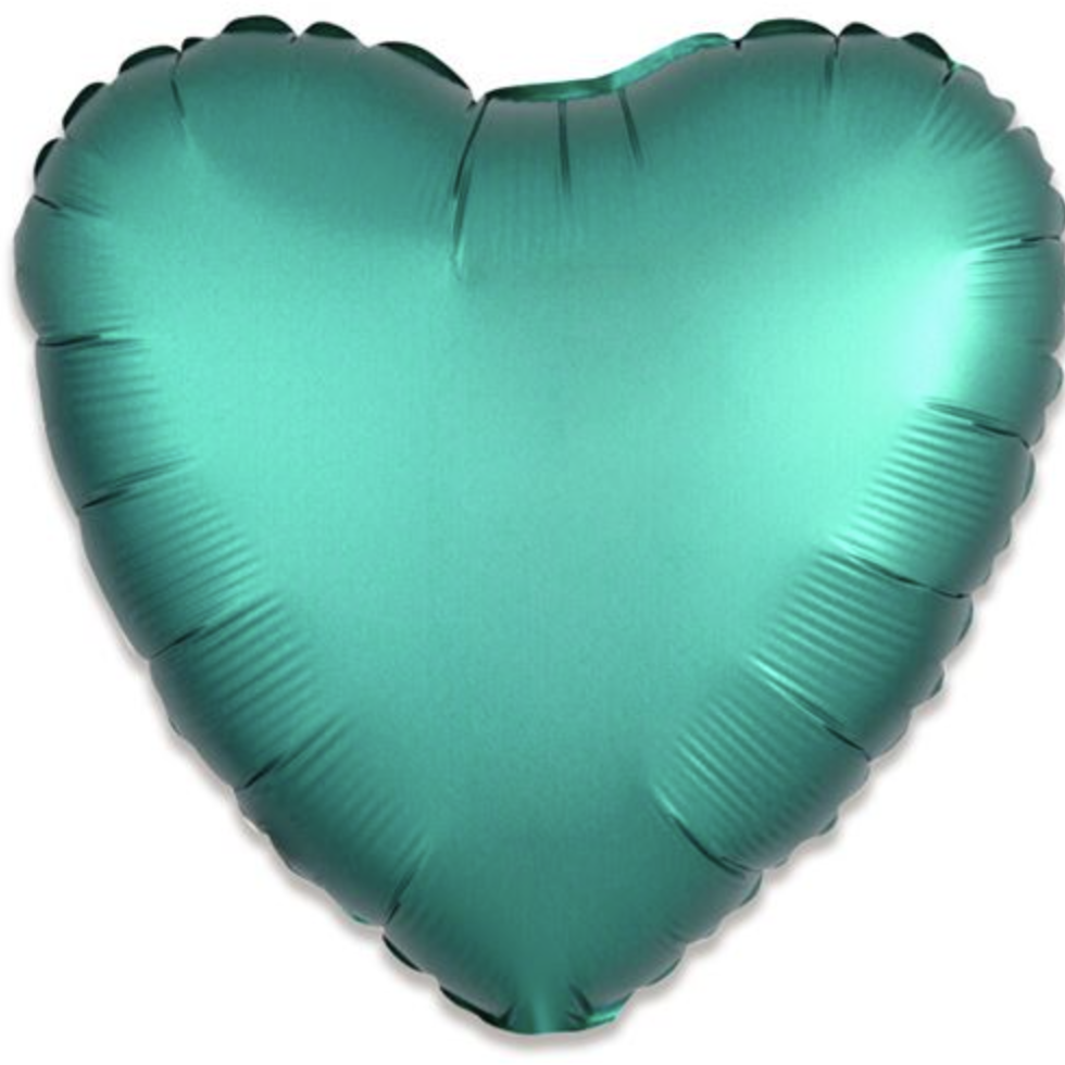 Hart Groen Matte | Folie ballon  | Liefde & valentijn | Inclusief Helium en Lint | 45 cm | Groen
