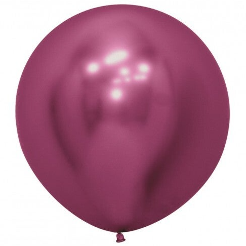Reuze Ballon | Inclusief Helium en Lint | Latex Chrome | XL 60 cm | Berry Roze