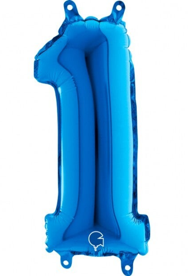 Cijferballon Konings Blauw – keuze uit alle cijfers | Folie | 100 cm | incl. helium, lint & gewichtje