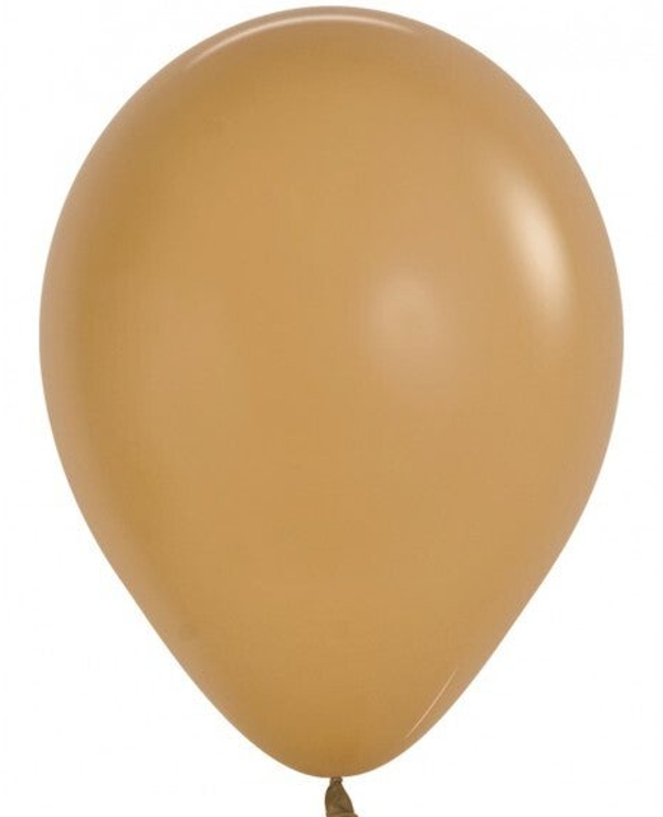 Latte Bruin | Pastel Latex Helium Ballon | Inclusief Helium en Lintje