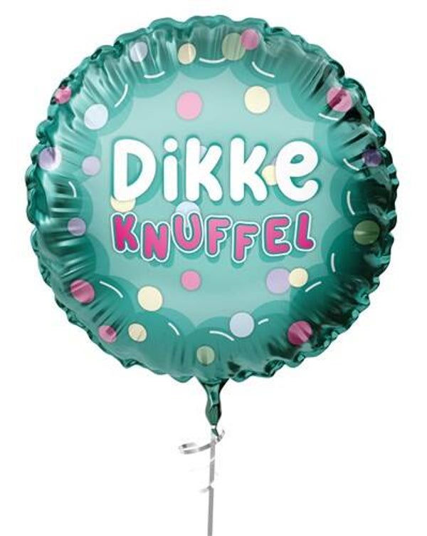 Rond  | Folie Ballon  | Dikke Knuffel | Inclusief Helium en Lint | 45 cm |  Goud
