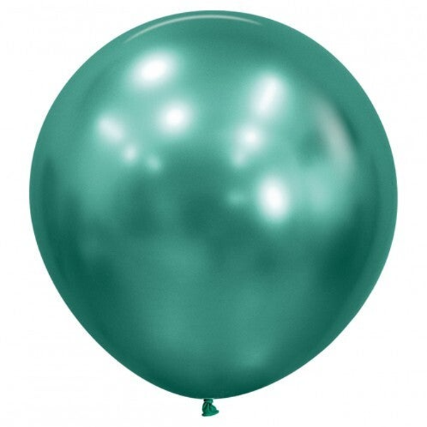 Reuze Ballon | Inclusief Helium en Lint | Latex Chrome | XL 60 cm | Chrome Groen
