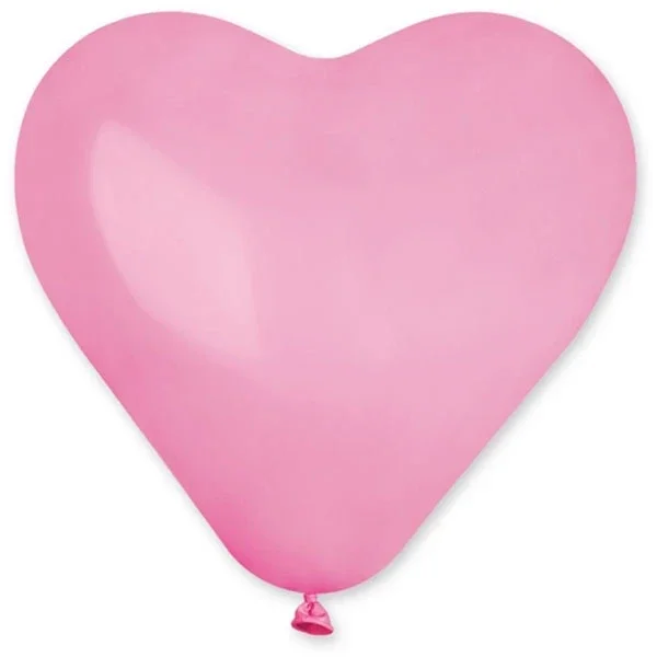 Hartjes Ballon Licht Roze 30 cm |  Latex Helium Ballon | Inclusief Helium en Lintje | Roze