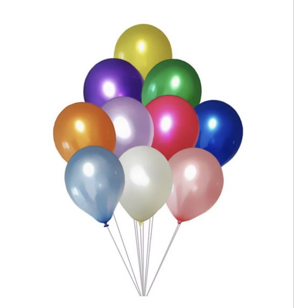 Tros 10 Gewone metallic Helium Ballonnen Zelf Kleuren en combi Kiezen!