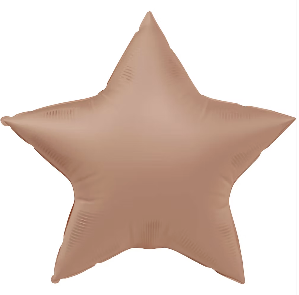 Ster Matte Vintage Roze | Folie ballon  | Kids | Mix | Inclusief Helium en Lint | 45 cm | Roze