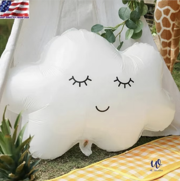 Wolk |  |  Folie Ballon | Kids | Inclusief Helium en Lint | 50 cm | Bruin