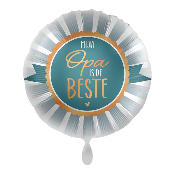 Mijn Opa is de Beste | Folie ballon  | Kids | Mix | Inclusief Helium en Lint | 45 cm | Groen