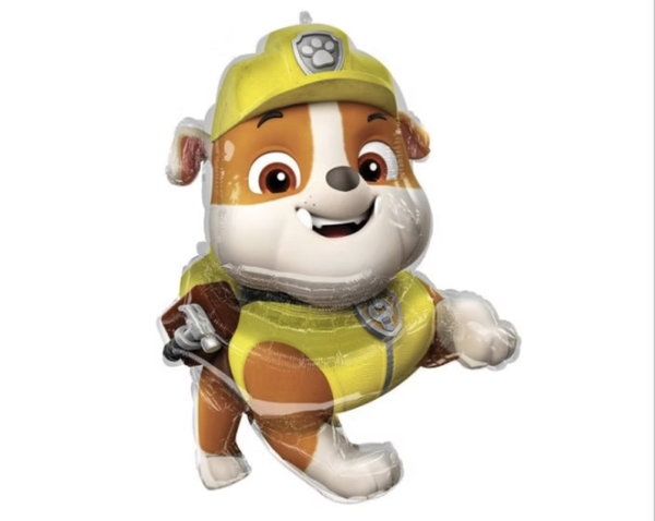 Paw Patrol Bruin Geel  |  Folie Ballon |  Kids | Inclusief Helium en Lint | 86 cm XXL | Bruin Geel