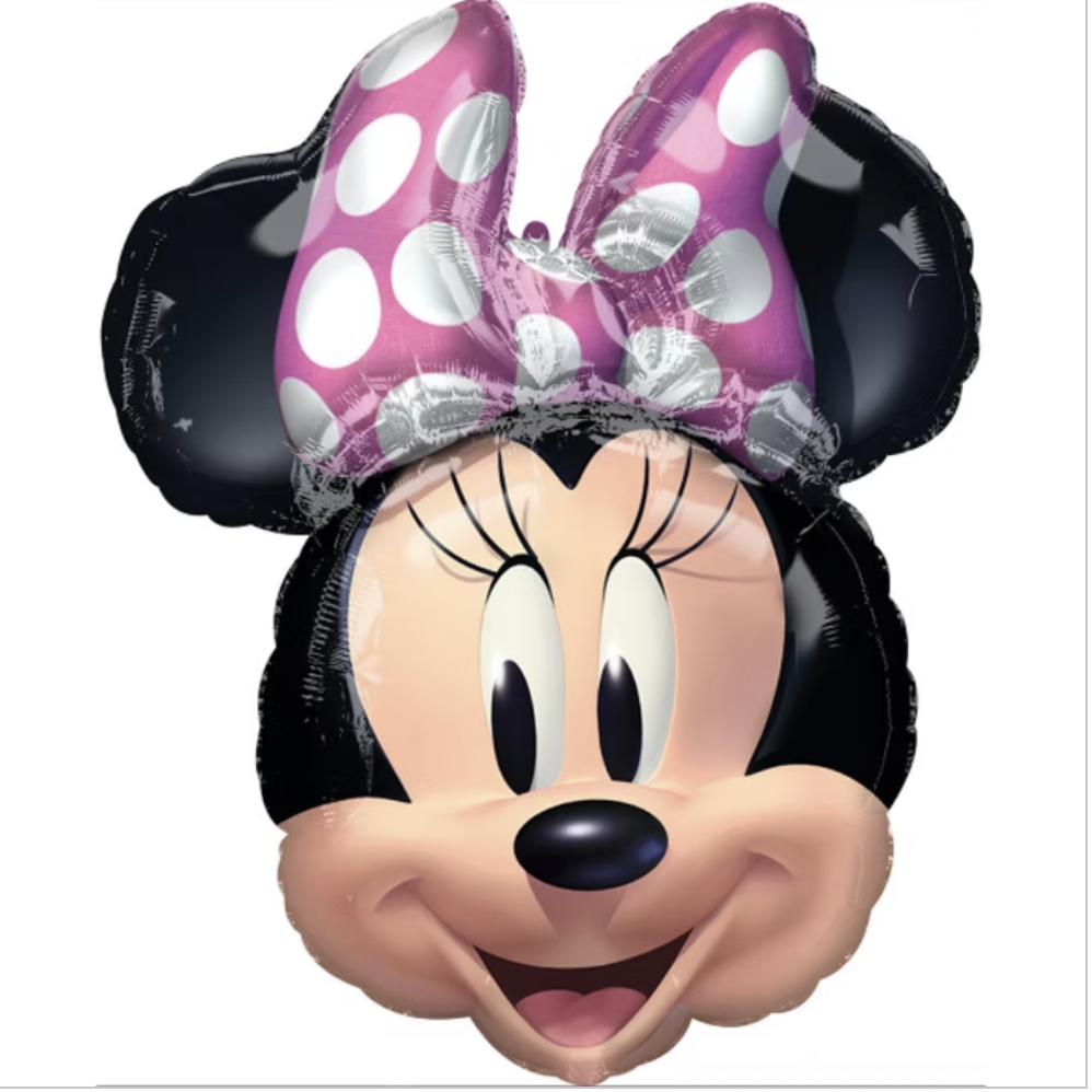 Mini Mouse |  Folie Ballon |  Kids | Inclusief Helium en Lint | 65 cm  | Zwart Roze