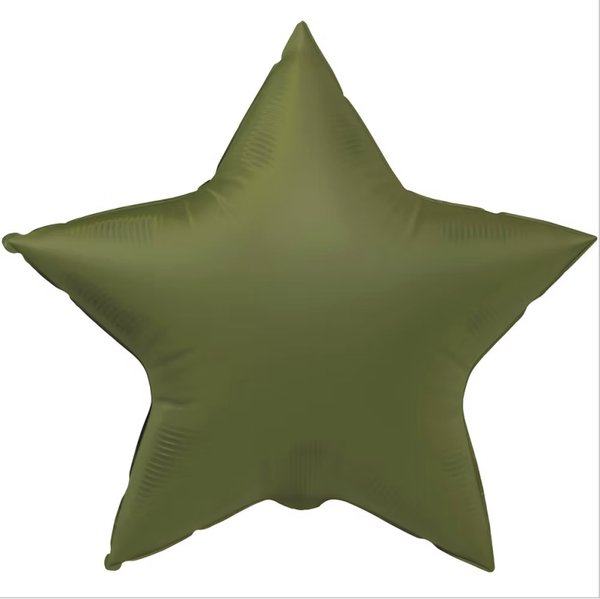 Ster Ultra Matte Mos Groen   | Folie ballon  | Mix | Kids | | Inclusief Helium en Lint | 45 cm | Groen