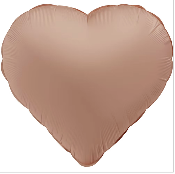 Hart Ultra Matte Oud Roze   | Folie ballon  | Mix | Kids | Liefde & Valentijn | Inclusief Helium en Lint | 45 cm | Oud Roze