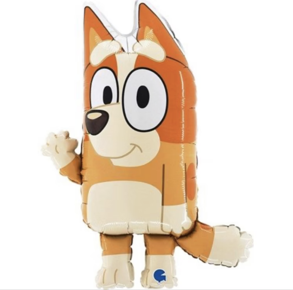 Bluey Bingo |  Folie Ballon |  Kids | Inclusief Helium en Lint | 75 cm  | Blauw
