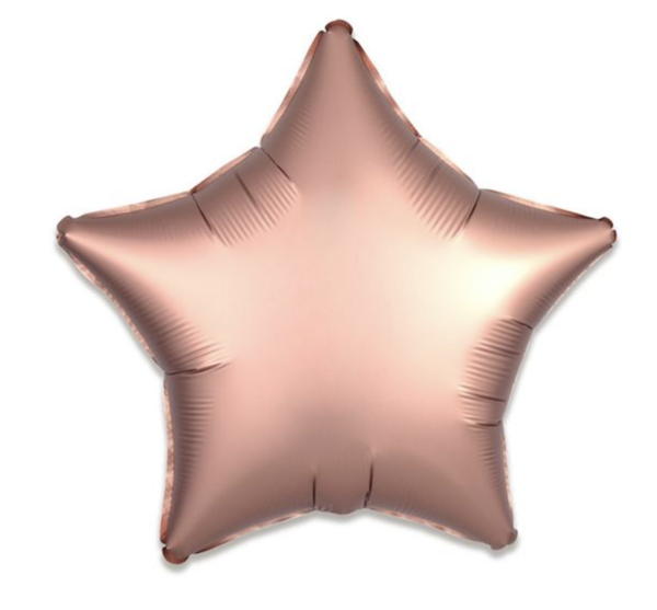 Ster Rosé Goud Matte | Folie ballon  | Mix | Inclusief Helium en Lint | 45 cm | Rosé Goud