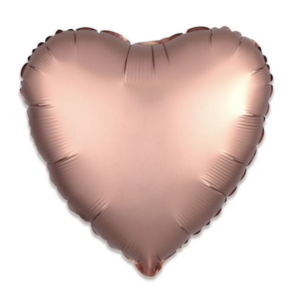 Hart Rosé Goud Matte | Folie ballon  | Liefde & valentijn | Inclusief Helium en Lint | 45 cm | Rosé Goud