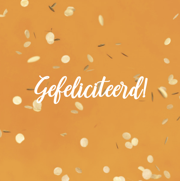 Kaartje Gefeliciteerd Goud Glitter