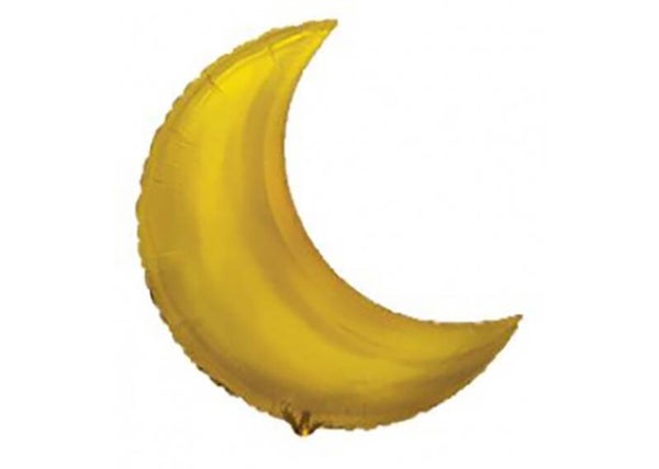 Maan Goud  | Folie ballon  | Mix | Inclusief Helium en Lint | 45 cm | Goud