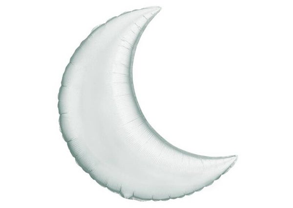 Maan Zilver Glans  | Folie ballon  | Mix | Inclusief Helium en Lint | 45 cm | Zilver