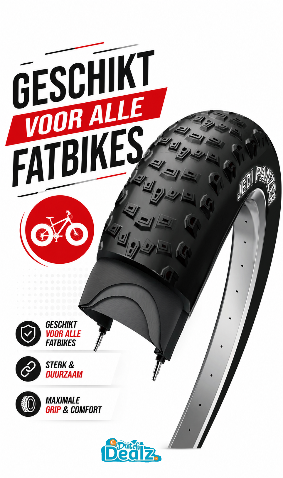 Buitenband Fatbike Edge Fat Road Protect 20 x 4.00" / 100-406mm - zwart