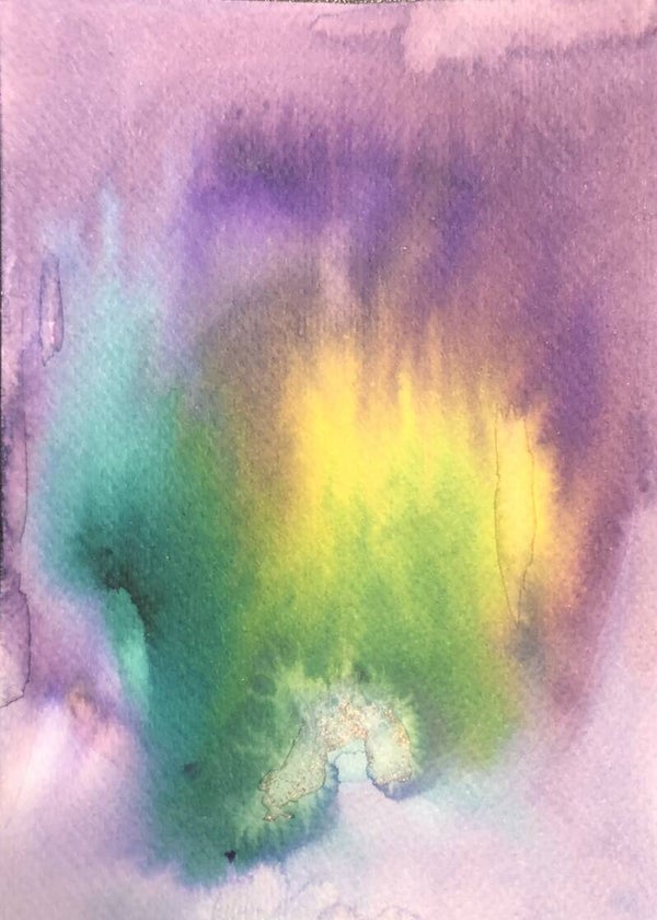 Ansichtkaart healing A6 op aquarelpapier