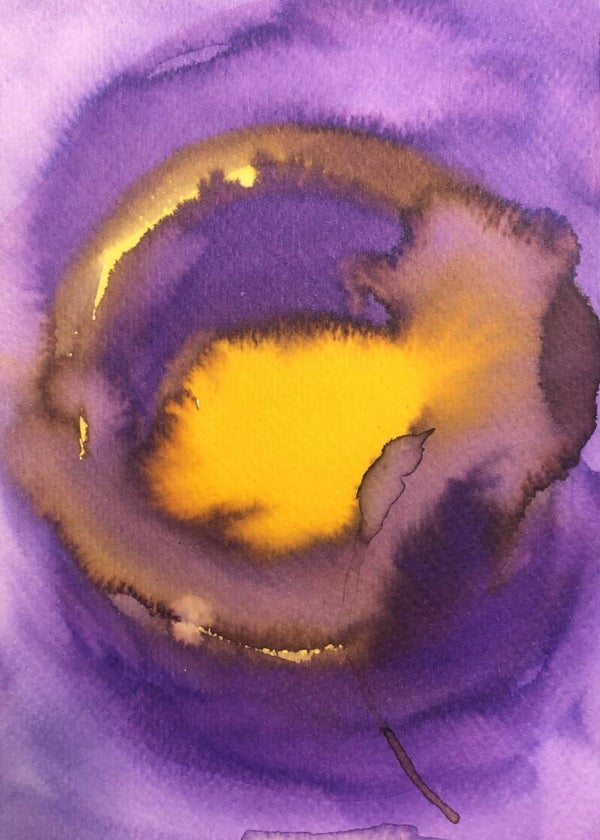 Ansichtkaart suncatcher A6 op aquarelpapier