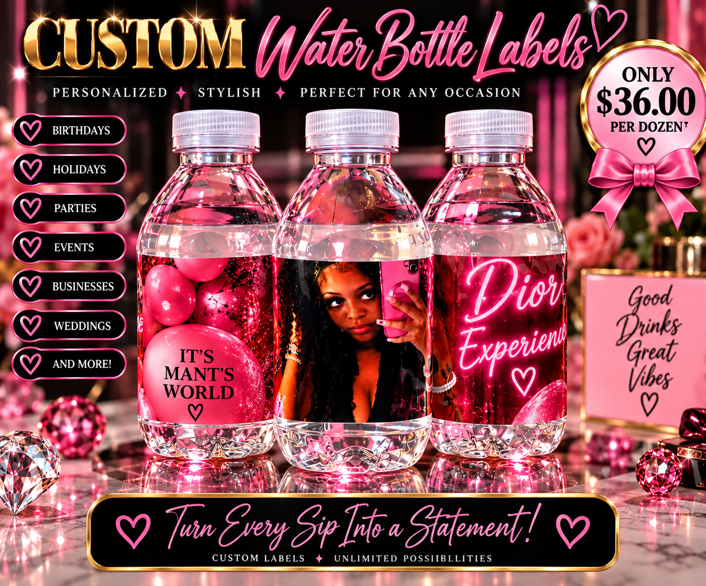 Custom Water Bottle Labels