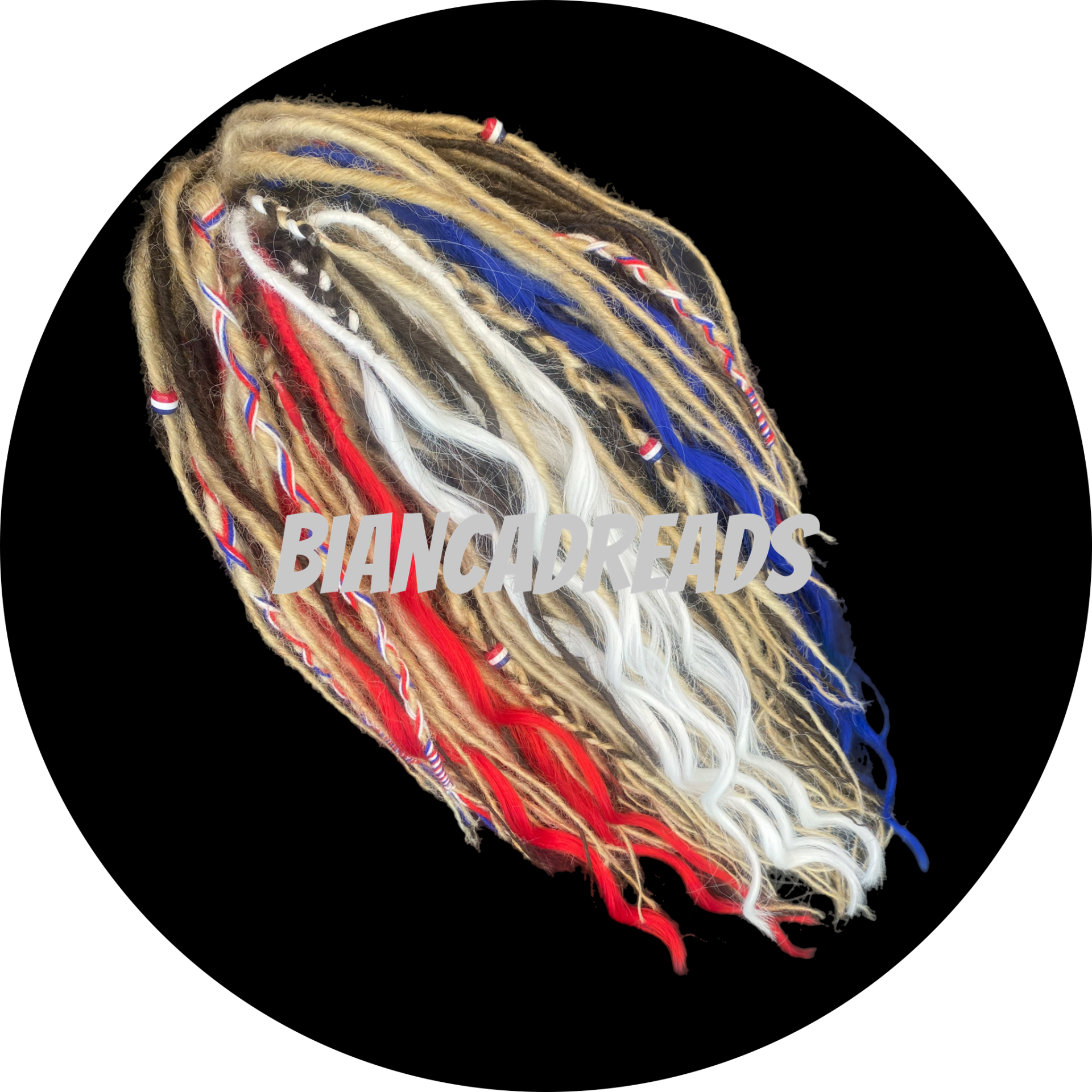 Dreads op klem Rood/Wit/Blauw