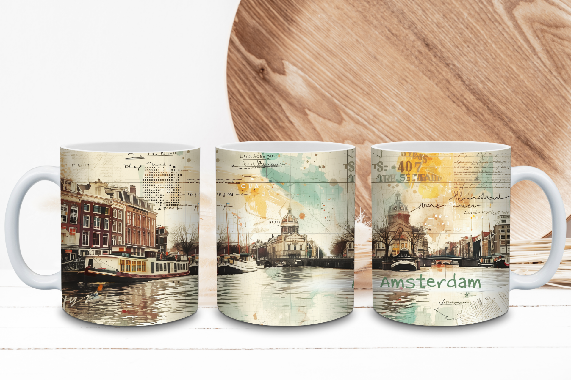 Amsterdam Tasse - Stadtmotiv mit Grachten & Skyline | Souvenir Becher