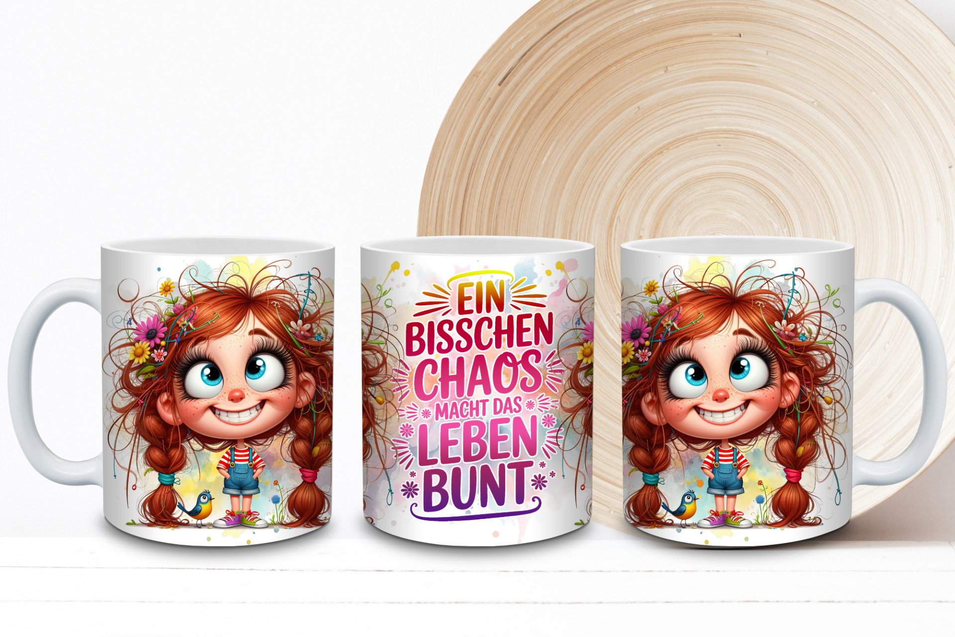 Tasse „Ein bisschen Chaos macht das Leben bunt“ - Mädchenmotiv | Lustige Geschenkidee