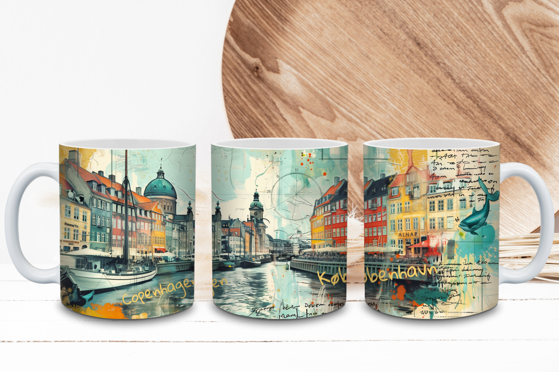 Kopenhagen Tasse - Stadtmotiv im Aquarell Look | Copenhagen Souvenir Becher