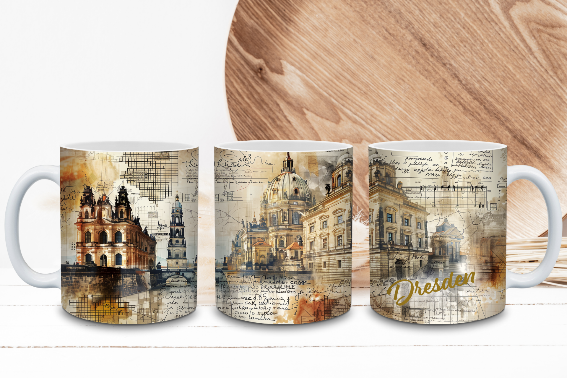 Dresden Tasse - Stadtmotiv mit Skyline & Wahrzeichen | Souvenir Becher
