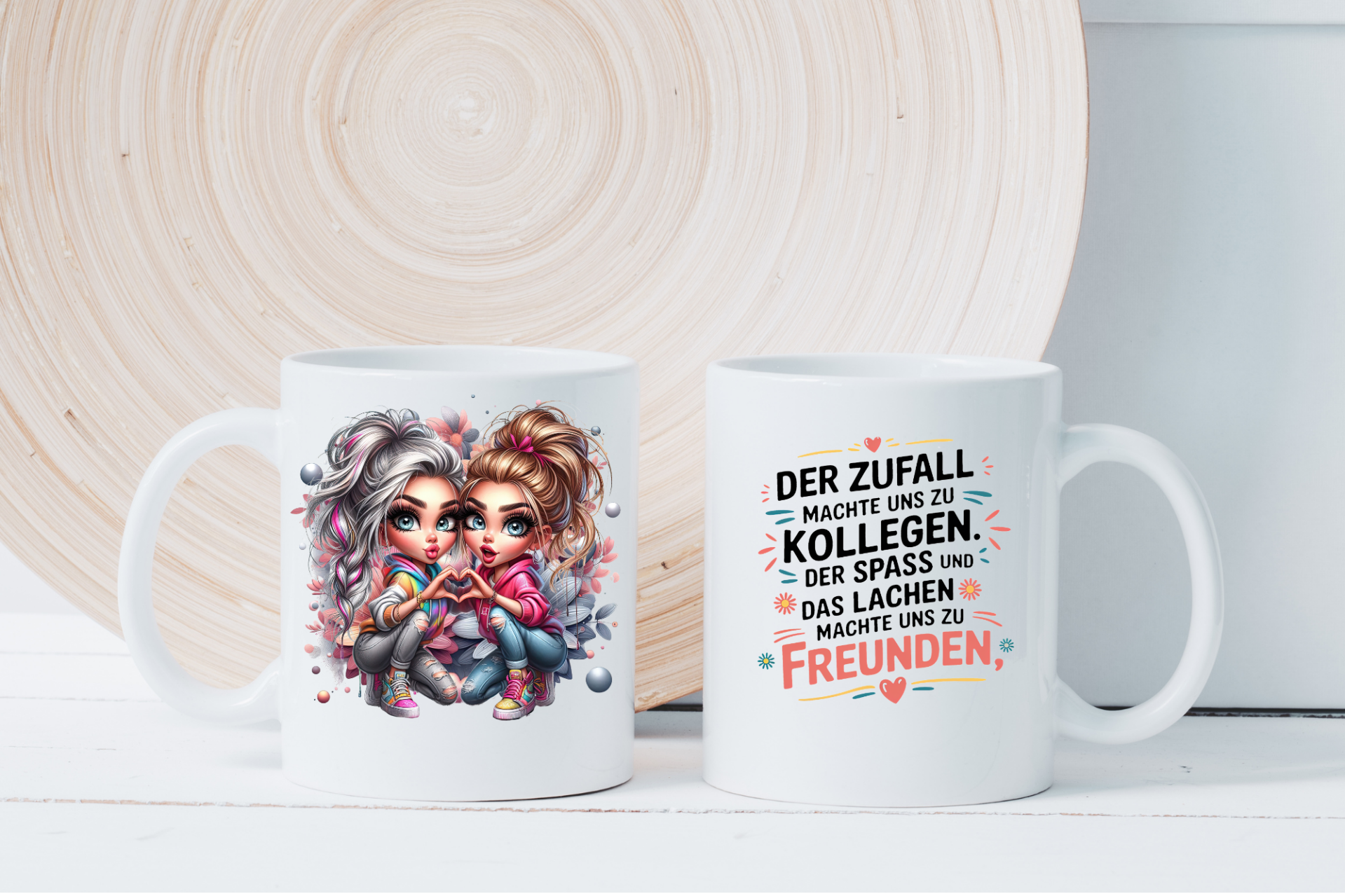 Tasse Kollegin Geschenk - Der Zufall machte uns zu Kollegen, das Lachen machte uns zu Freunden
