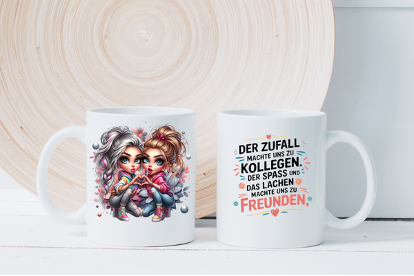 Tasse Kollegin Geschenk - Der Zufall machte uns zu Kollegen, das Lachen machte uns zu Freunden