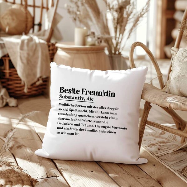 Beste Freundin Kissen Geschenk - Definition Freundin