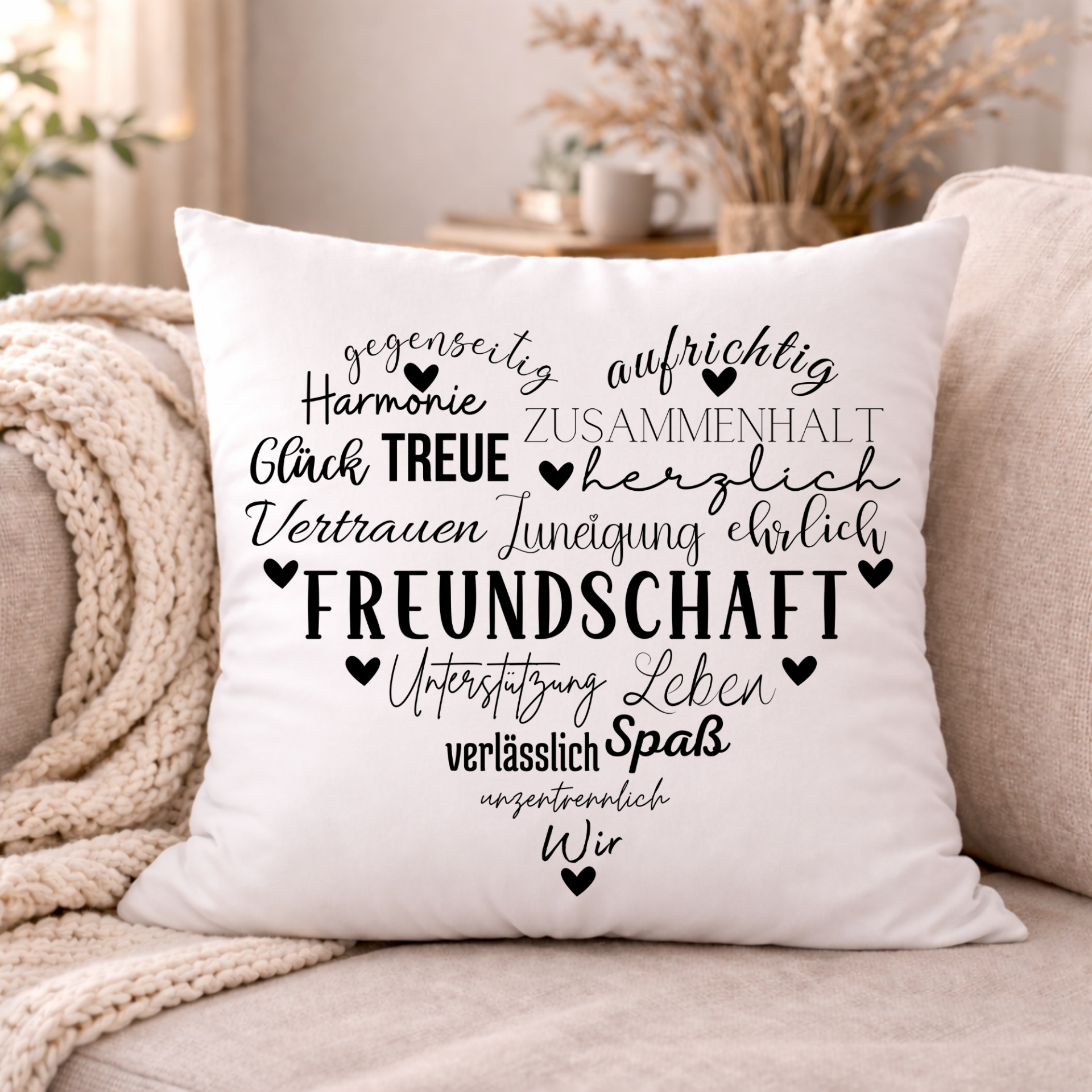 Freundschaft Kissen Herz – Geschenk für beste Freundin