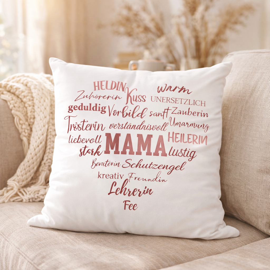 Mama Kissen im Herzdesign