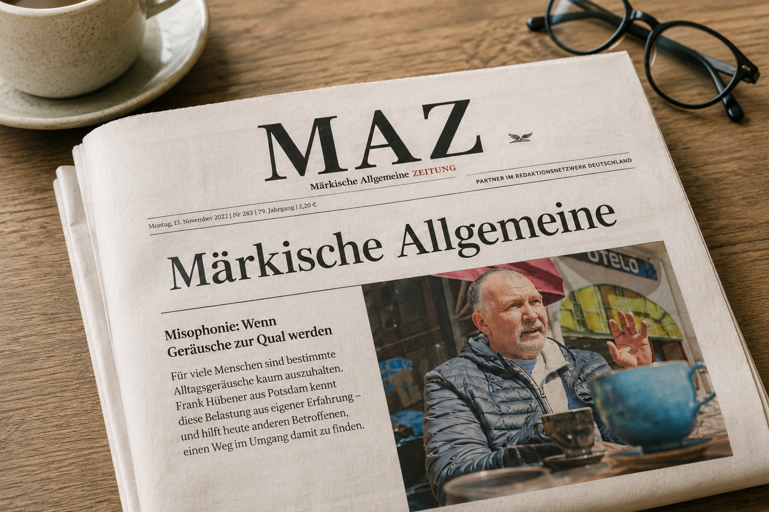 Zeitungsbericht der Märkischen Allgemeinen Zeitung über Misophonie und die Misophonie-Gruppe von Frank Hübener