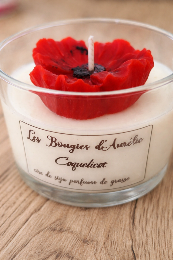 Bougie coquelicot