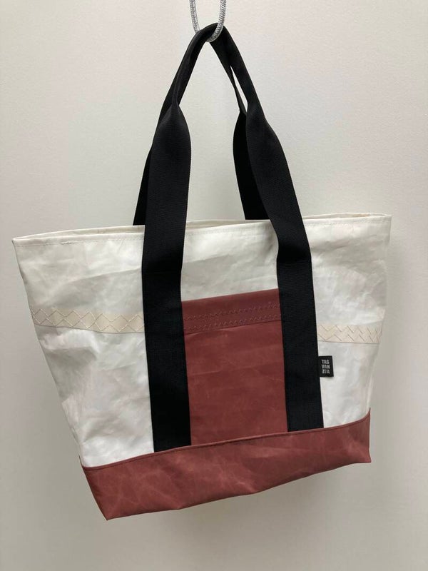Large tas - Weekendtas bruin met wit