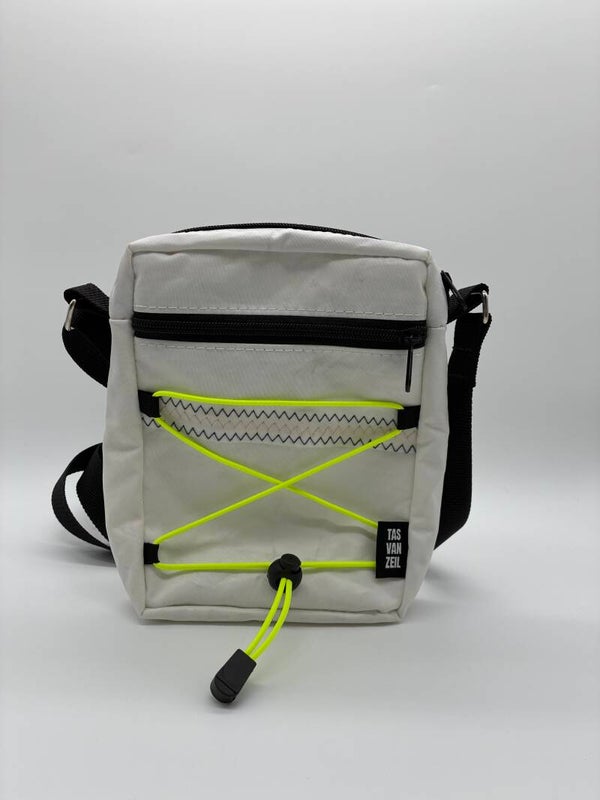 Crossbody tasje zwart - neon geel
