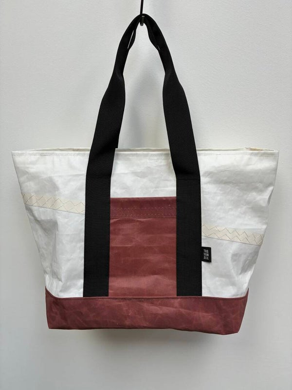 Large tas - Weekendtas bruin met wit
