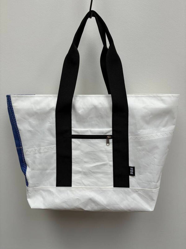 Large tas - Weekendtas, wit/blauw