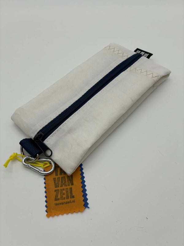 Etui wit-donkerblauw