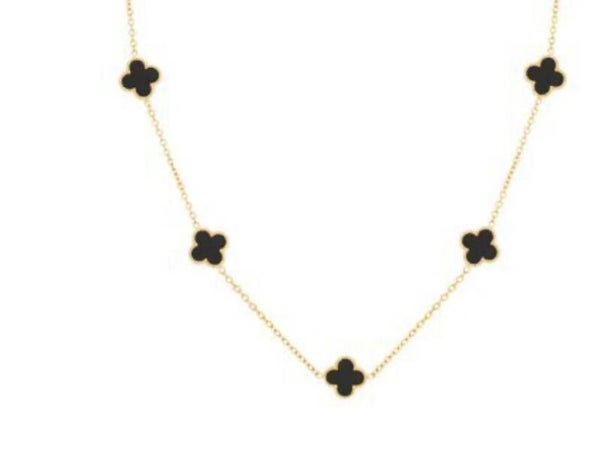 18k gold plated necklace four leaf clover