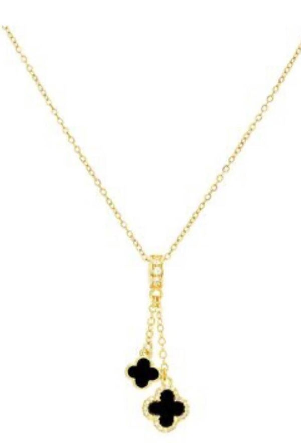18k gold plated four leaf clover necklace