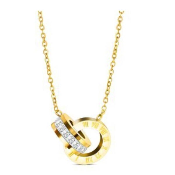 18k gold plated necklace met steentjes