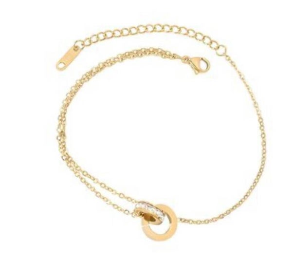 18k gold plated bracelet met steentjes
