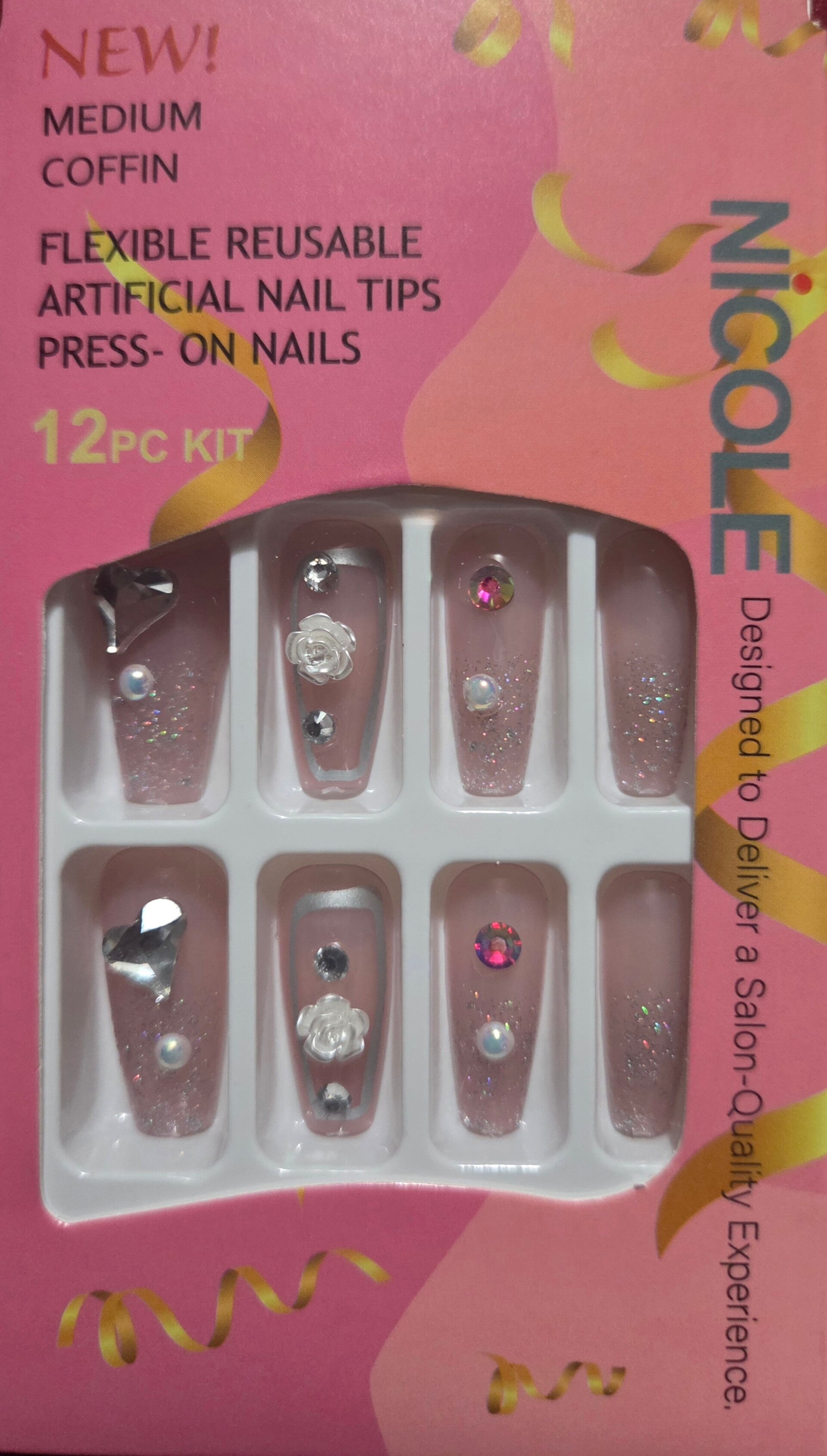 Nicole Coffin Nails 12pc Assorted