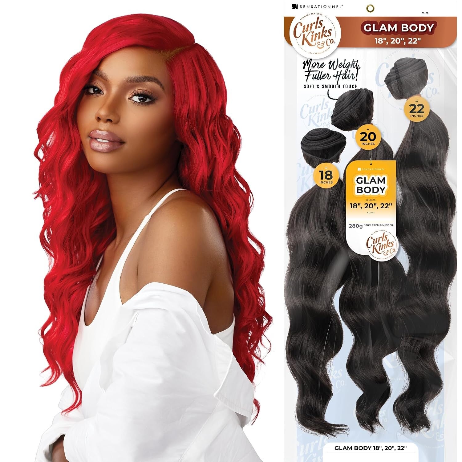 Sensationnel Curls Kinks & Co Bundles Glam Body 18" 20" 22" 2