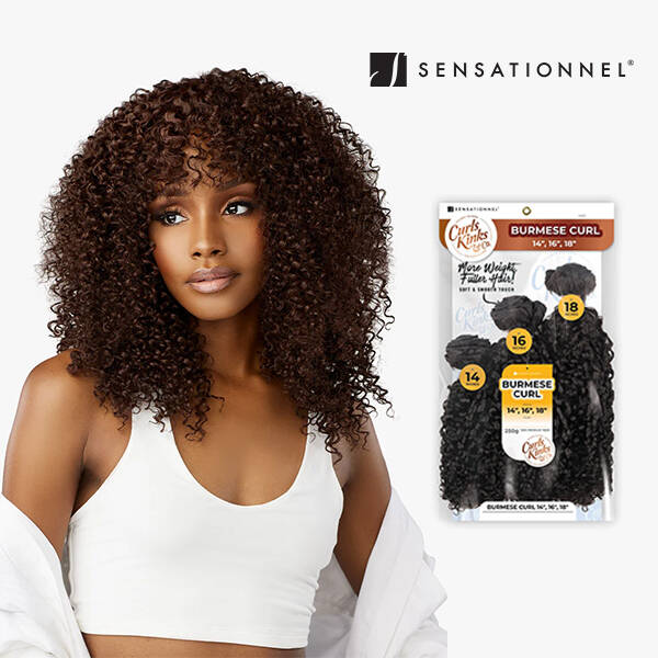 Sensationnel Curls Kinks & Co Bundles Burmese Curl 14" 16" 18" 1B